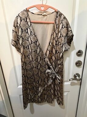 Peach Love California Snakeskin Wrap Dress